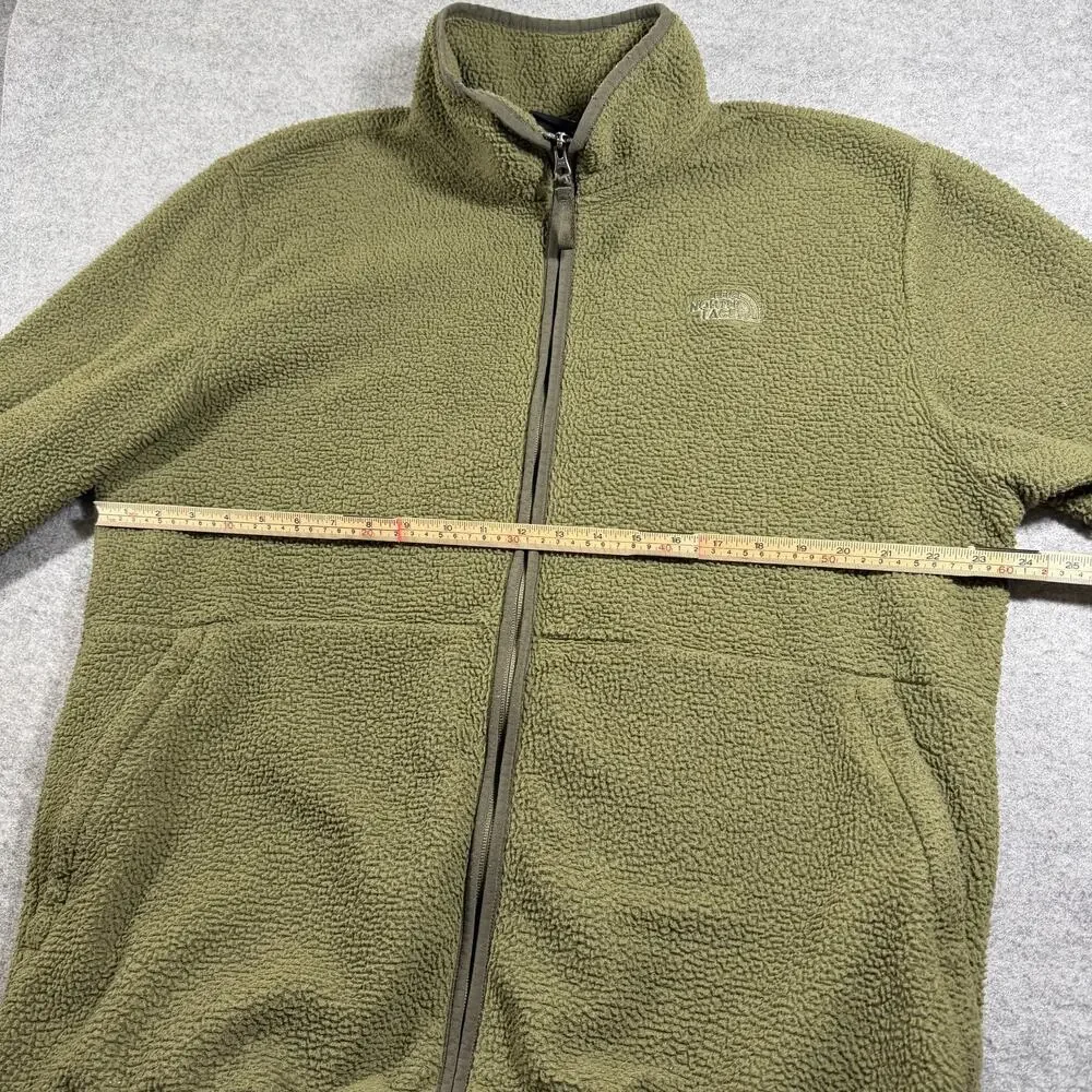 The North Face Campshire Fleece Jacket Mens XL Olive Green Sherpa Full Zip